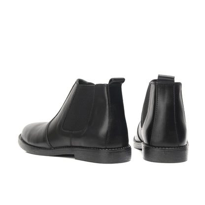 BLACK COW LEATHER CHELSEA BOOTS