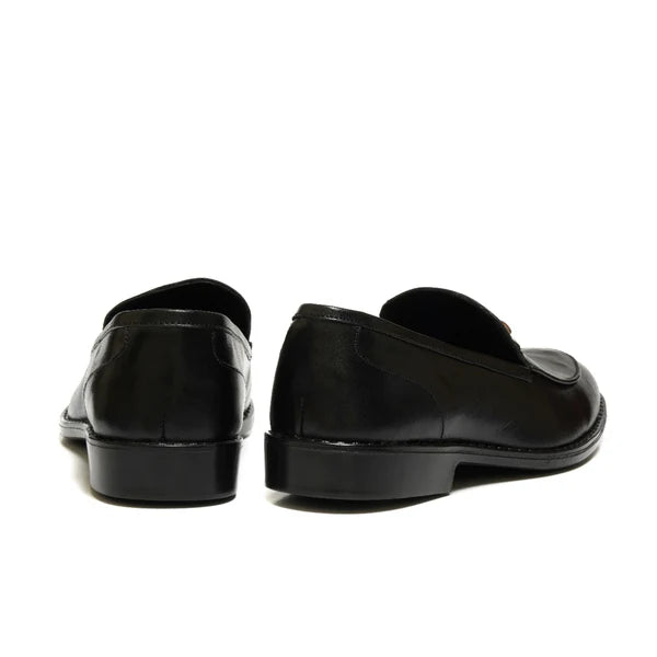 BLACK COW LEATHER HORSE BIT FORMAL LOAFER