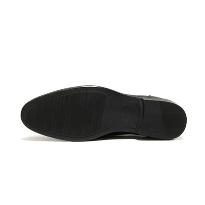 BLACK COW LEATHER HORSE BIT FORMAL LOAFER